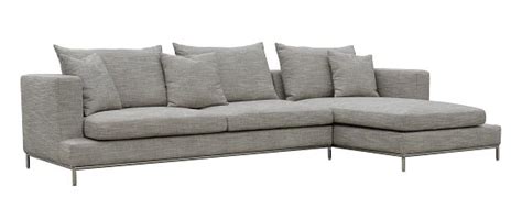 Simena Sectional Sofa Grey Tweed Fabric