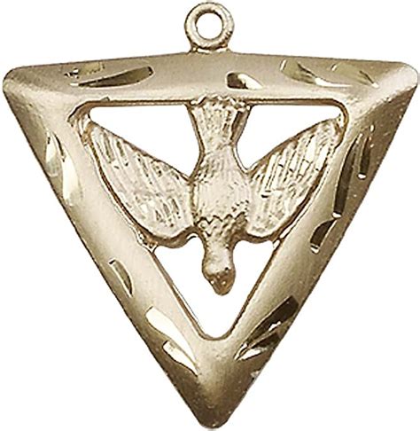 14kt Gold Holy Spirit Triangle Medal Includes Deluxe