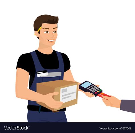 Delivery Service And Payment By Credit Card Vector Image