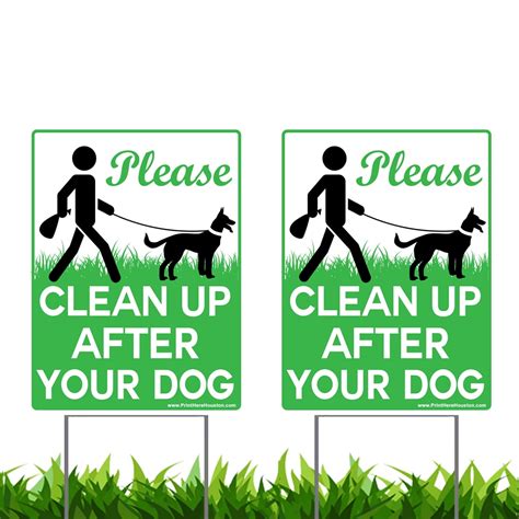 2 Pack 9x12 Please Clean Up After Your Dog No Pooping Dog Lawn Signs
