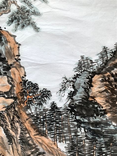 Chinese Ink And Wash Painting Chinese Landscape Home Decor Etsy