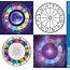 Zodiac Signs Background Astrological Round Calendar Collection 