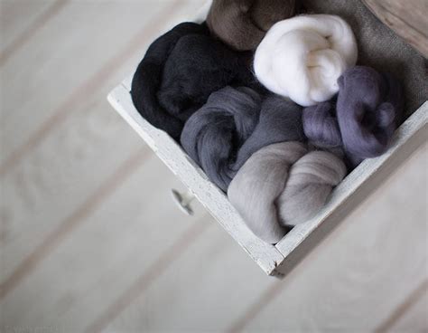Wool Roving Assortment Merino Wool Supplies Mixed 6 Neutral Etsy