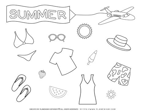 Feel free to print and color from the best 40+ summer clothes coloring pages at getcolorings.com. Summer - Coloring pages - Summer Clothes | Planerium