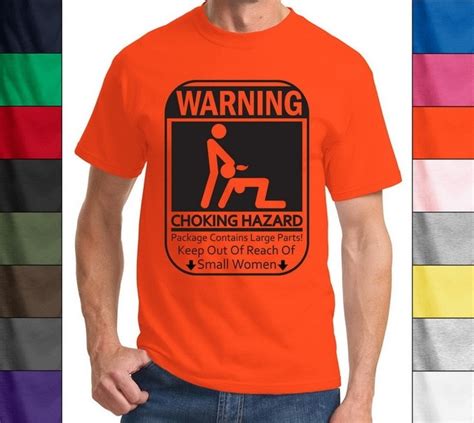 Warning Choking Hazard Mens T Shirt Funny Rude Humor Sexual Bj More
