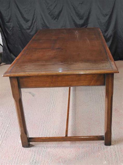 With a large table area and 2 shelves that can be installed on the left or the right, everything can be in reach; Walnut Regency Writing Desk Table Leather Top