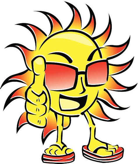 Best Smiling Yellow Happy Sun Giving A Thumbs Up Illustrations Royalty