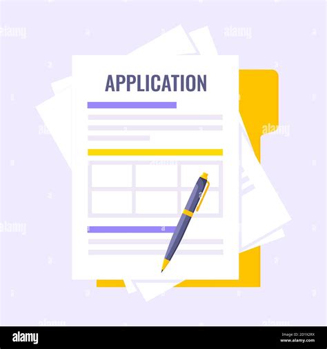 Application Form Submit Flat Style Design Icon Sign Vector Illustration