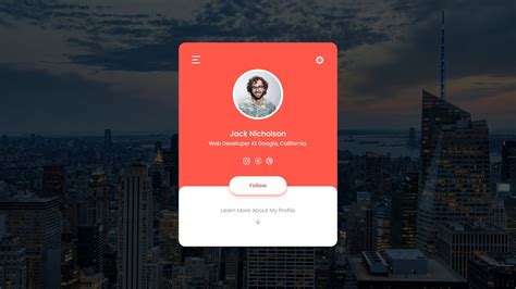 How To Make Profile Card Using Html And Css User Profile Page Design