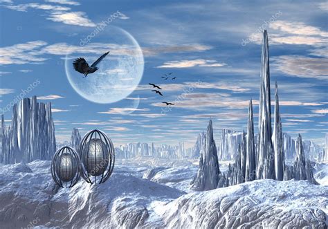 Ice Moon Alien Planet Part 2 ⬇ Stock Photo Image By © Diversepixel