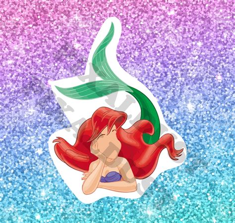 Ariel Vinyl Sticker Little Mermaid Waterproof Decal Disney Etsy Uk