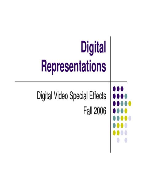 Digital Representation Data Compression Video