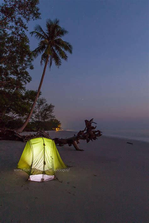 Camping On The Beautiful And Quiet Beach At Night Flickr