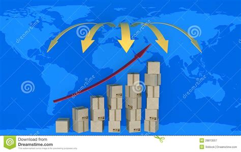 Diagram Of Increasing Exportation Royalty Free Illustration