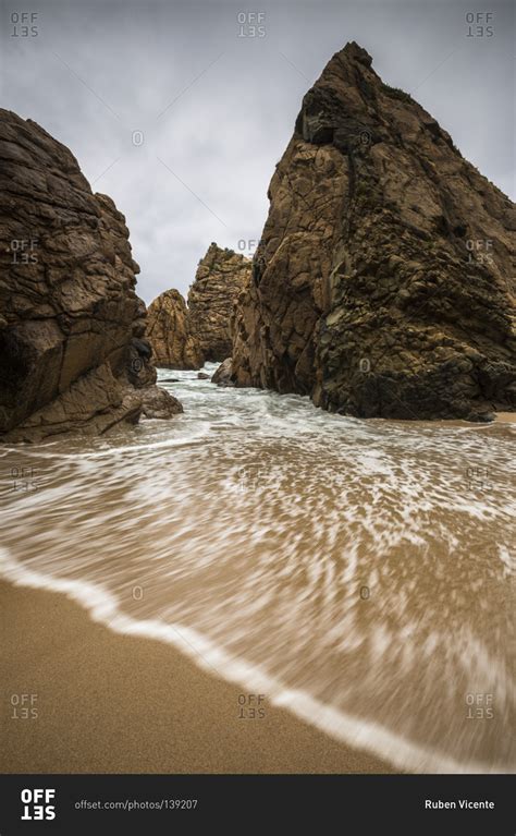 Rocky Landscape At Ursa Beach Sintra Portugal Stock Photo OFFSET