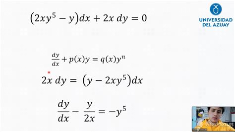 Ecuacion Diferencial De Bernoulli Youtube