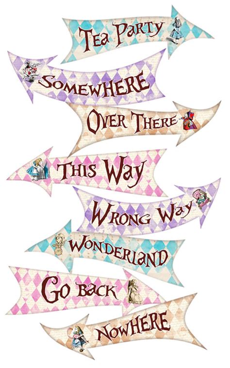 Alice In Wonderland Party Signs Alice In Wonderland Arrows Alice In