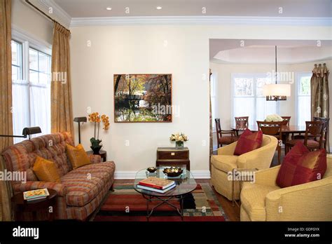 Upscale Residential Living Room Usa Stock Photo Alamy