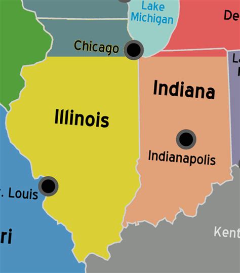 What States Border Illinois Map Corene Charlotte