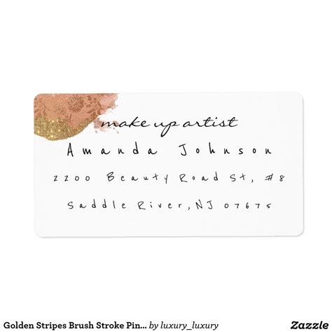 An Address Card With Gold Foil On It