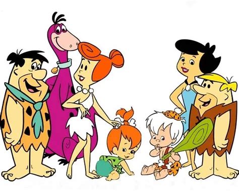The Flintstones Fred And Barney With Their Wives And Kids 16x20 Poster