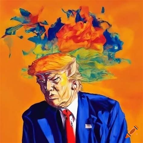 Satirical Artwork Of Yelling Donald Trump