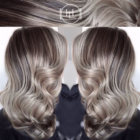 Ash Pearl Blonde Long Hair Soft Curls Balayage Ombré Hair Design