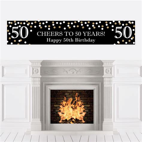 Adult 50th Birthday Gold Birthday Party Decorations Party Banner