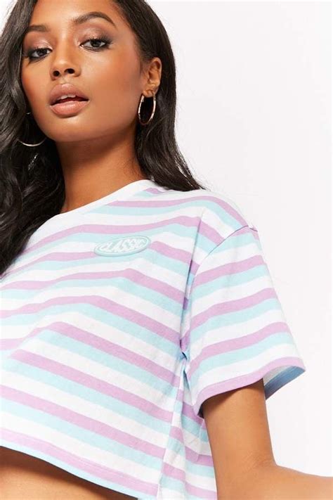 Forever 21 Striped Boxy Crop Tee Best Striped T Shirts Popsugar
