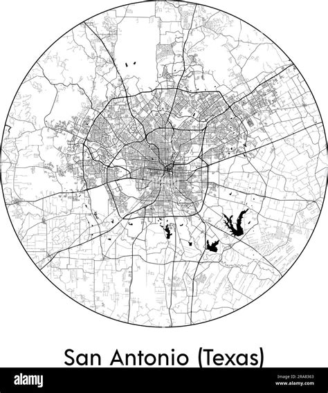 City Map San Antonio Texas United States North America Vector