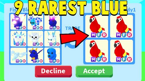 Trading The 9 Rarest Blue Pets In Adopt Me Youtube