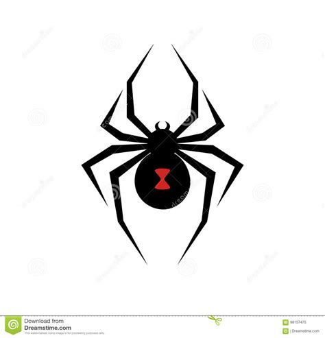 Black Widow Spider Logo Vector Illustration Stock Vector Illustration