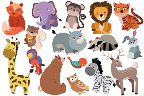 Cute Baby Animals Vector And Png Pack ~ Illustrations