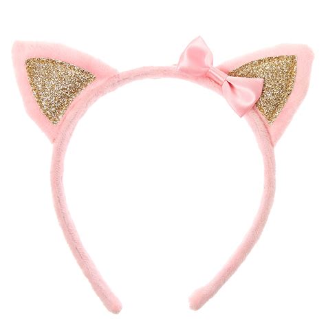 Claires Club Plush Cat Ears Headband Pink Claires Us