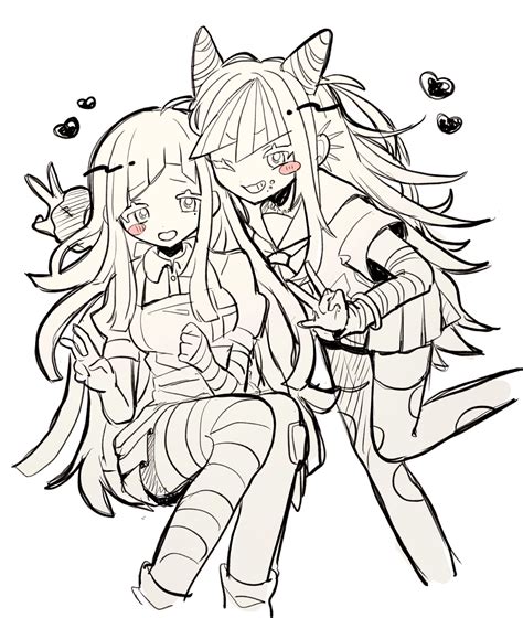 Tsumiki Mikan And Mioda Ibuki Danganronpa And 1 More Drawn By