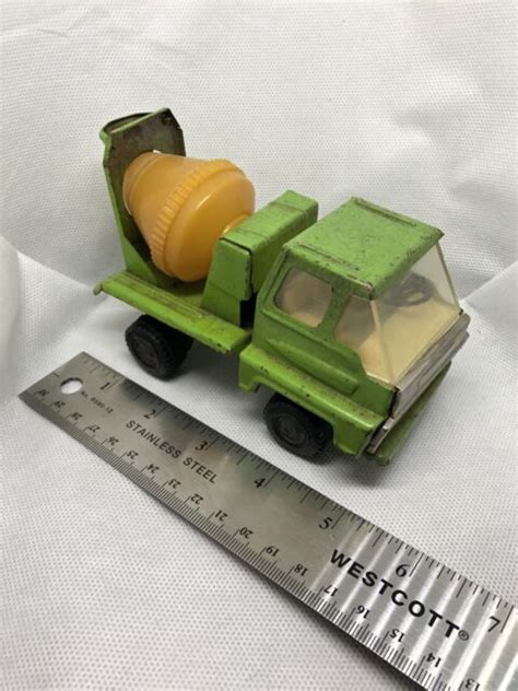 Vintage Green Pressed Steel Cement Mixer Truck Made In Japan Circa