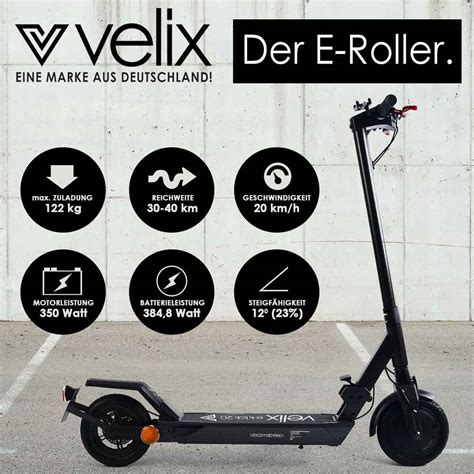 Elektroscooter Straßenzulassung E Scooter Velix 20 Elektro Scooter