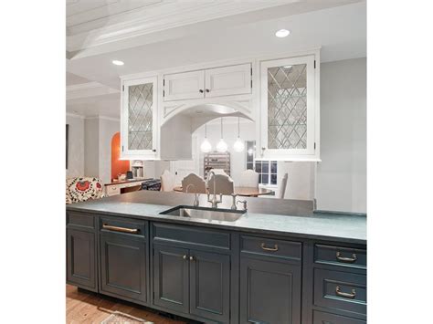 Contemporary White Kitchen With Sleek Blue Cabinets Hgtv