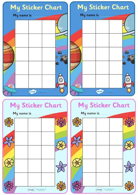My Sticker Reward Chart Primary Resource Preschool Behavior
