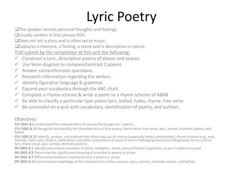 Ppt Lyric Poetry Powerpoint Presentation Free Download Id1478515