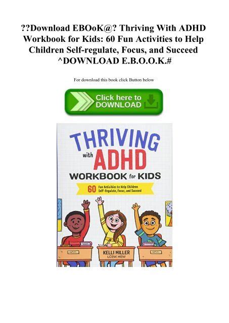 Download Ebook Thriving With Adhd Workbook For Kids 60 Fun Activities