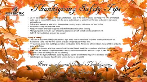 Thanksgiving Safety Tips Poss Electric