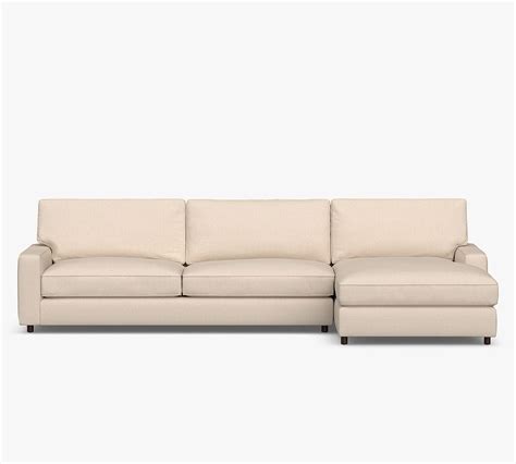 Pb Comfort Square Arm Upholstered Sofa Double Wide Chaise Sectional
