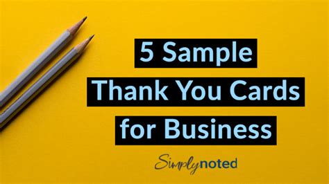 5 Sample Thank You Cards For Business Simplynoted