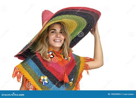 Sombrero Girl Stock Image Image Of Caucasian Colorful 19029093