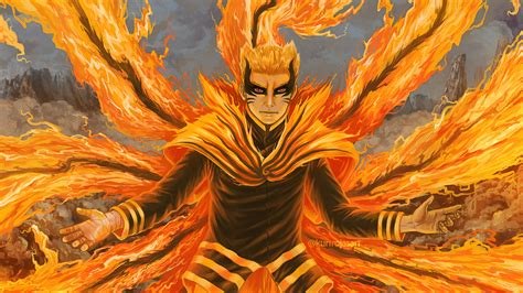 Baryon Mode Naruto Uzumaki Fire Background Hd Naruto Wallpapers Hd