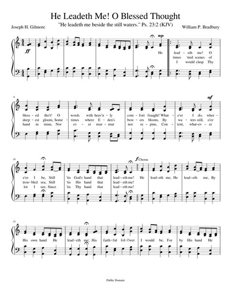 He Leadeth Me O Blessed Thought Sheet Music For Strings Download Free
