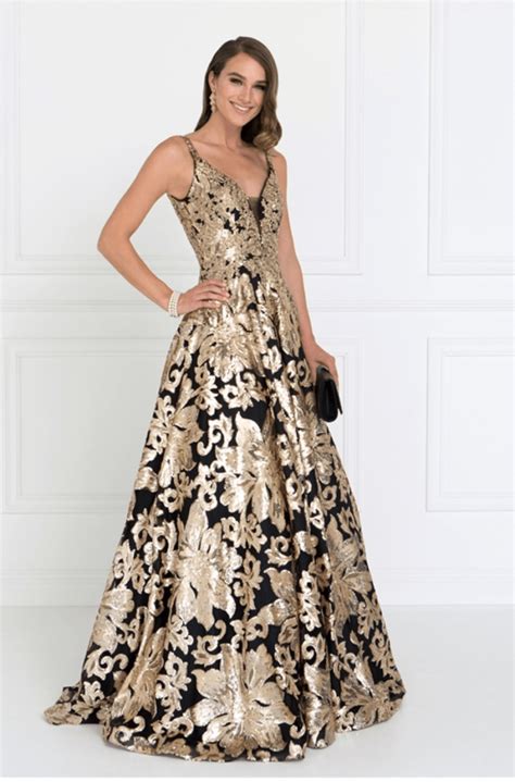Prom Dress Black Gold Gl2511 Fashion Club