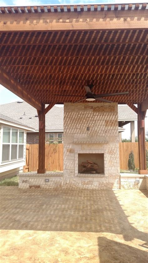 Austin Patio Pergola Outdoor Fireplace Proves Outdoor Living Projects