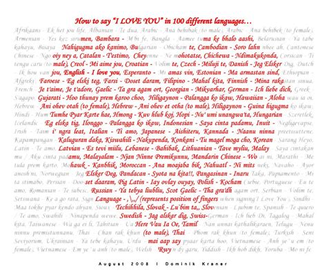 How To Say I Love You In 100 Languages Friendship Quotes A Large